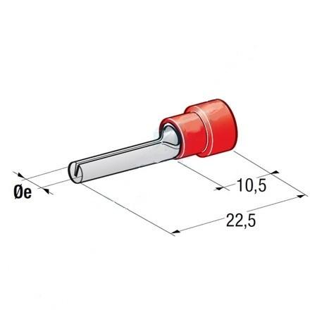 MTA MTA - INSULATED PIN CAPICORDA D1,9 ROSSO ( Conf. da 100 pz