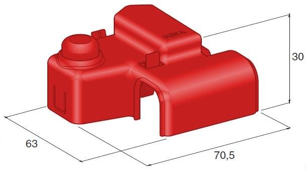 MTA - COPERCHIO  PER MORSETTO BATTERIA- ROSSO ( Conf. da 500 pz )