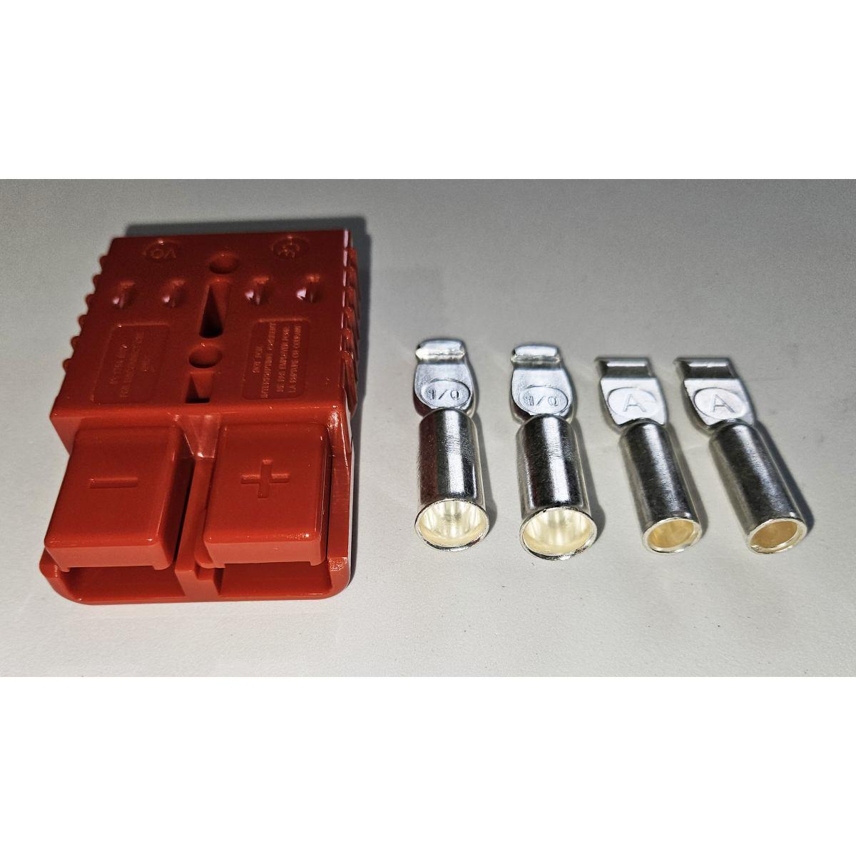 CONNETTORE BIPOLARE SB 175 ROSSO CON 2 CAPICORDA PER CAVO DA 25 mmq e 2 CAPICORDA PER CAVO DA 50 mmQ 175A 150 V MAX 79,4X55,6X25,4 (Conf. da 1 pz)