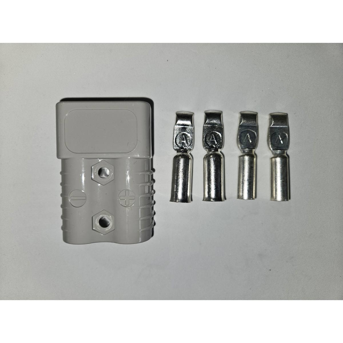 CONNETTORE BIPOLARE TIPO ANDERSON SB175 GRIGIO CON 2 CAPICORDA PER CAVO DA 25 mmq e 2 CAPICORDA PER CAVO DA 50 mmQ 175A 150 V MAX 79,4X55,6X25,4 (Conf. da 1 pz)
