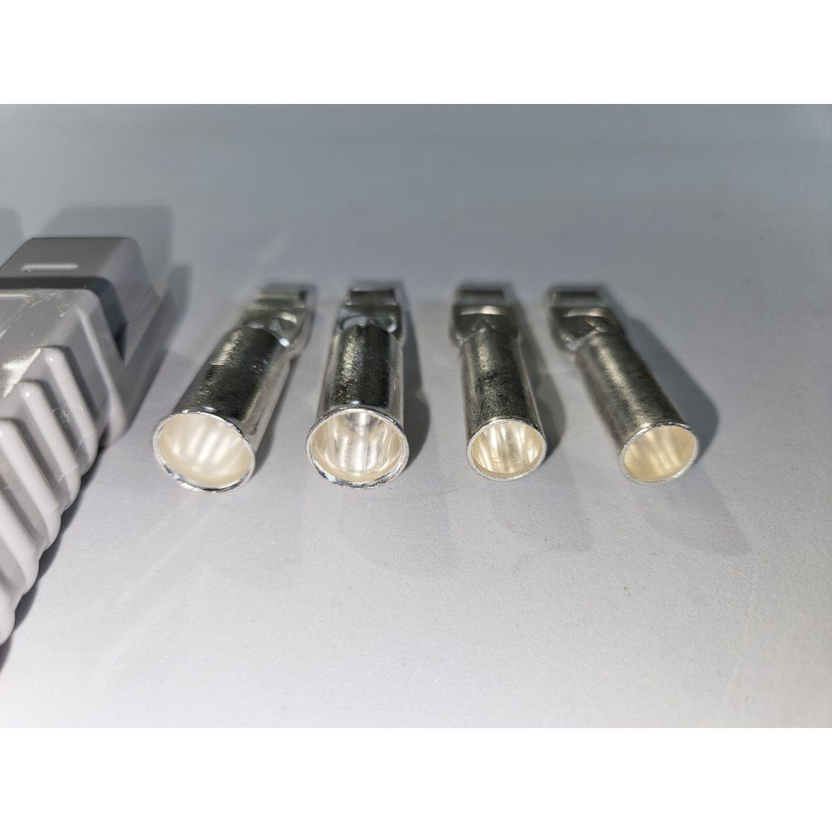 CONNETTORE BIPOLARE TIPO ANDERSON SB175 GRIGIO CON 2 CAPICORDA PER CAVO DA 25 mmq e 2 CAPICORDA PER CAVO DA 50 mmQ 175A 150 V MAX 79,4X55,6X25,4 (Conf. da 1 pz)