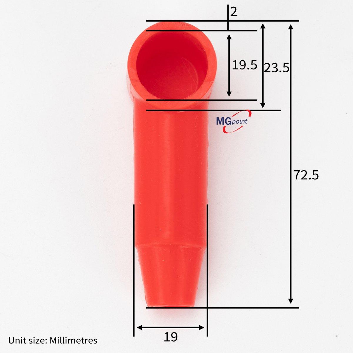 Cappuccio isolante rosso per viti bus bar diam. 18 mm e uscita cavo 10 mm