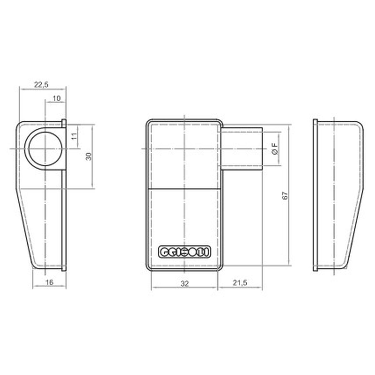 COPRIMORSETTO IN GOMMA NERO FORO DA 16 MM DESTRO ( Conf. da 1 pz )