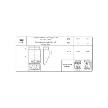 COPRIMORSETTO MAXI DOPPIA USCITA 16 MM ROSSO  ( Conf. da 10 pz )