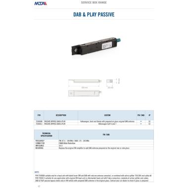 "DAB&PLAY" - Passive FM-DAB bypass + AM/FM-DAB splitter - for VOLKSWAGEN / SKODA / SEAT