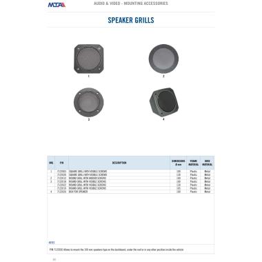 MTA - Square grills for loudspeakers 130 mm (pair) with visible fixing screws  ( Conf. Da 1 pz )
