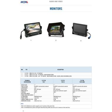 MTA - MON-7012 7" LCD-TFT Monitor for camera system  ( Conf. Da 1 pz )